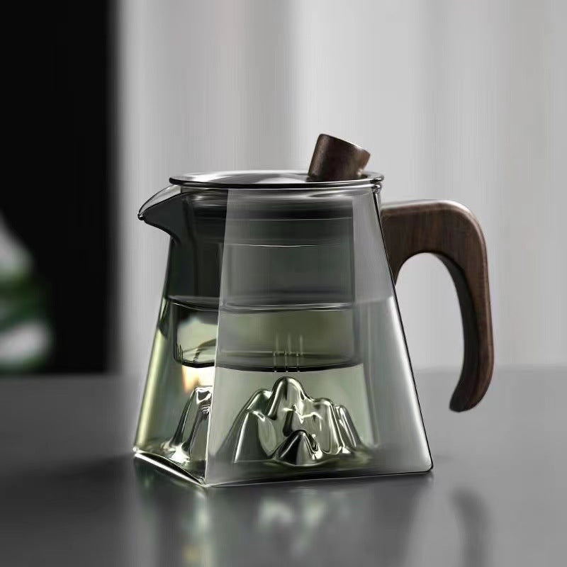 Glass Brewing Teapot with Mountain View